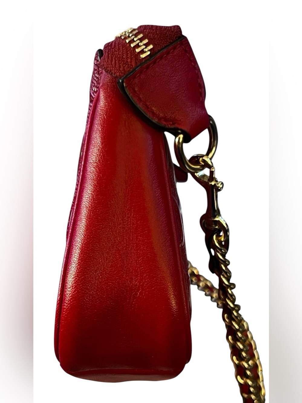 COACH Signature Debossed Chain Large Wristlet 19/ Shoulder Bag - Picture 12 of 15